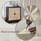 3D Geometric Carved Double-Door Cabinet Manufactured Wood Storage Cabinet, Modern Decorative W2729P199004