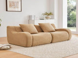 Soft Teddy Fabric Boneless Sofa,No Assembly Required Streamlined Design,Anti-Slip Design 32D High W714P357216