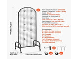 2-Pack Wire Grid Panels with Wheels, 1.9 x 5.4 ft Display Rack, Black Carbon Steel 10318758