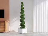 7FT Tall Artificial Two-Tone Cypress Pine Tree Realistic Lifelike Faux Greenery with Natural Dual W2945P379249