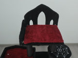 Black Gothic Cat Tree, Multi-Level Spooky Cat Tree with Scratching Posts, Perches, Hammock, and Cat W243P326635