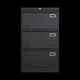 ZNTS Filing Cabinet Lateral File Cabinet 3 Drawer, Blcak Locking Metal File Cabinets Three Drawer, Office W1247118742