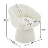 Modern 360&deg Swivel Accent Chair, Boucle Upholstered, Comfy Barrel Chair for Living Room, Bedroom & N765P292088W