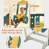 ZNTS Kids Swing-N-Slide with Bus Play Structure, Freestanding Bus Toy with&Swing for Toddlers, Bus PP299290AAL