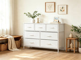 7-Drawer Fabric Dresser Storage Tower, Wide Chest Organizer with 2-Size Drawers, Sturdy Metal Frame 39785628