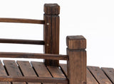 Fir Wood Garden Bridge Arc Walkway with Side Railings for Backyards, Gardens, and Streams, Stained W2225142629