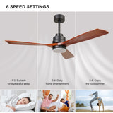 ZNTS 52 inch wood Ceiling Fan with Lights W1891124514