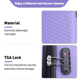 luggage 4-piece ABS lightweight suitcase with rotating wheels, 24 inch and 28 inch with TSA lock, W284P149253