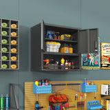 ZNTS Metal Wall-Mounted Tool Storage Cabinet with Locking Door and 1 Shelf 1 Opened Drawer for Garage 04205026