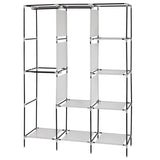 ZNTS 71" Portable Closet Wardrobe Clothes Rack Storage Organizer with Shelf Gray 67325725