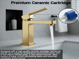 Single Handle Bathroom Faucet Lavatory Faucet Stainless Steel Single Hole-T20, Brushed GoldUnable 44171604