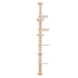 9' Adjustable Height Floor-to-Ceiling Cat Tree, Multi-Level Cat Vertical Cat Condo, Cat Climbing W2181P156876