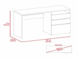 Waterbury 3-Drawer 1-Shelf Computer Desk Light Grey B06280258