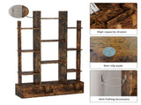 Bookshelf with 2 Drawers, Industrial Freestanding Open Display Shelving, Vintage Open Bookcase, 12 W578P207921