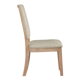 ZNTS Light Oak Finish Beautiful Dining Chairs Set of 2pc, Upholstered Seat and Back Beige Fabric Rustic B011P238899