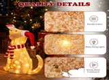 3.2FT Dog & Mailbox with 140 Warm White Wire Lights, Red Fabric Christmas Decor, US Plug 46031520