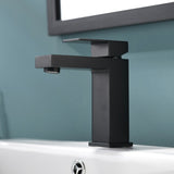 Black Bathroom Faucet, Brushed Black Faucet for Bathroom Sink, Black Single Hole Bathroom Faucet W1932P156128