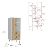 Huna Tall Dresser, Unit with Door, 2 Drawers, and Open Shelves B070P173201