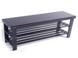 90cm Strip Pattern 3 Tiers Bamboo Stool Shoe Rack Coffee 43428147