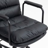 Office Chair,Mid Back Home Office Desk Task Chair with Wheels and Arms Ergonomic PU Leather Computer W1143133924