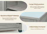 Potting Bench with Storage Cabinet and Metal Table Top for Outdoor Patio,Outdoor Work Station Table 93815704