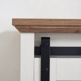 5 Drawers Dresser w/Sliding Barn Door, Farmhouse Modern Tall Dresser 5 Chest of Drawers, Storage W2275P206613