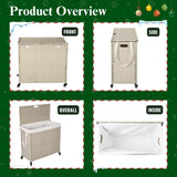 Laundry Hamper With Lid PE Rattan Powder Coating Frame Clothes Hampers with 02 Removable Bags, W2391P167709