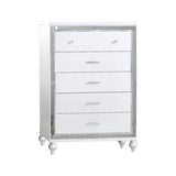Mirror Framed Chest Made With Wood in White Color 808857981936