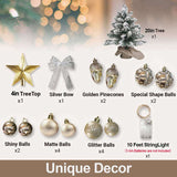 22in Mini Christmas Tree with Lights, Rose Gold Artificial Small Tabletop Christmas Tree with 52289321