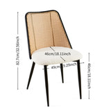 Off White Rattan Dining Chairs Set of 4,Boucle Chairs with Natural Cane Back, Upholstered Dining W1164P218673