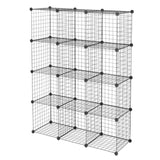 ZNTS 12-Cube Organizer Cube Storage Storage Shelves Wire Cube Storage Origami Shelves Metal Grid 82647882