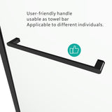 S-RM6076TB 56-60"W x 76"H Sliding Shower Door, Frameless Glass Shower Door with Matte Black W1865P189853