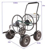 ZNTS Garden Hose Reel Cart - 4 Wheels Portable Garden Hose Reel Cart with Storage Basket Rust Resistant W227P194231