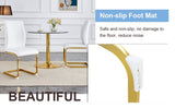Luxury Simple Arch Chair - Set of 2 WHITE PU Material High Resilience Dining Chair with Arched Metal W1151P154875