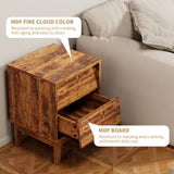 2 Set Nightstands Features Vintage-style and Bevel Design, Made of MDF, Mid Century Modern W578P192477
