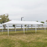 ZNTS 3*9m Non-Cloth PE Cloth Plastic Sprayed Iron Pipe Outdoor Party Tent White 15998186