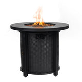 ZNTS 30inch Propane Round Fire Table 40000BTU Propane Fire Pit Table 95329613