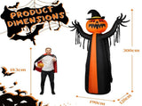 10ft Inflatable Halloween Decor with Rotatable Head Pumpkin Ghost in Cape, 6 Built-in LED Lights, 29244331
