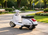 12V Kids Electric Motorcycle with Training Wheels Rear Suspension Steering Limitation White 70924397