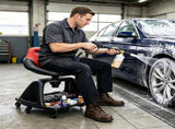 360&deg Swivel Rolling Mechanic Stool with Hollow Cutout Backrest, Under Seat Tool Tray 6 Universal 31051206