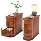 1pc Solid Bedroom Bedside Table with 2 Storage Drawers Solid 91370281