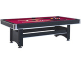 6-ft Pool Table with Table Tennis Top - Black with Red Felt W465137245