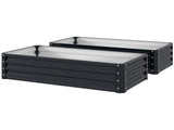 Gray 4' x 2' x 1' Sturdy Metal Raised Planter Garden Bed for Vegetables, Flowers, Herbs & 20326154
