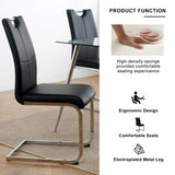Modern Dining Chairs with Faux Leather Padded Seat Dining Living Room Chairs Upholstered Chair with W210127279
