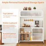 Kitchen Pantry Cabinet, Tall Storage Cabinet with Glass Doors & Adjustable Shelves, Cabinet Cupboard T2398P272122