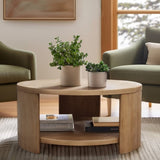 Round Coffee Table with Shelf B035P217813