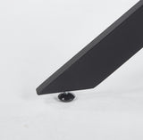 Black Dining Table with cross metal leg and glass,Modern Space Saving Kitchen Table for Living W234P311860