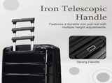 20 Inch Glossy PP Carry-On Suitcase with Iron Telescopic Handle, Spinner Wheels & Combination Lock, W2787P534093