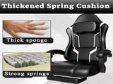 Ergonomic Gaming Chair, Video Game Chair with Pocket Spring Cushion and Footrest, Height Adjustable 01564178
