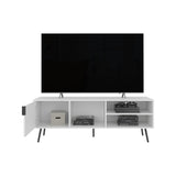 Vulcan 63" Wide Tv Stand with One Cabinet, Three Open Shelves, Cable Management, Living, Tv B200P253754
